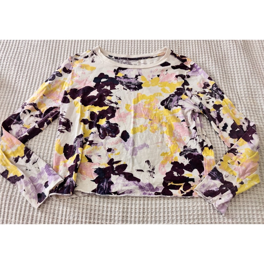 Anthropologie Watercolor Print Long Sleeve T-shirt